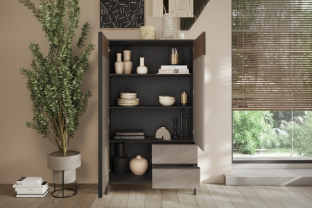 Buffet haut 2 portes 2 tiroirs Faro