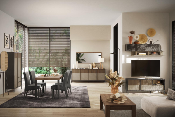 Buffet haut 2 portes 2 tiroirs Faro