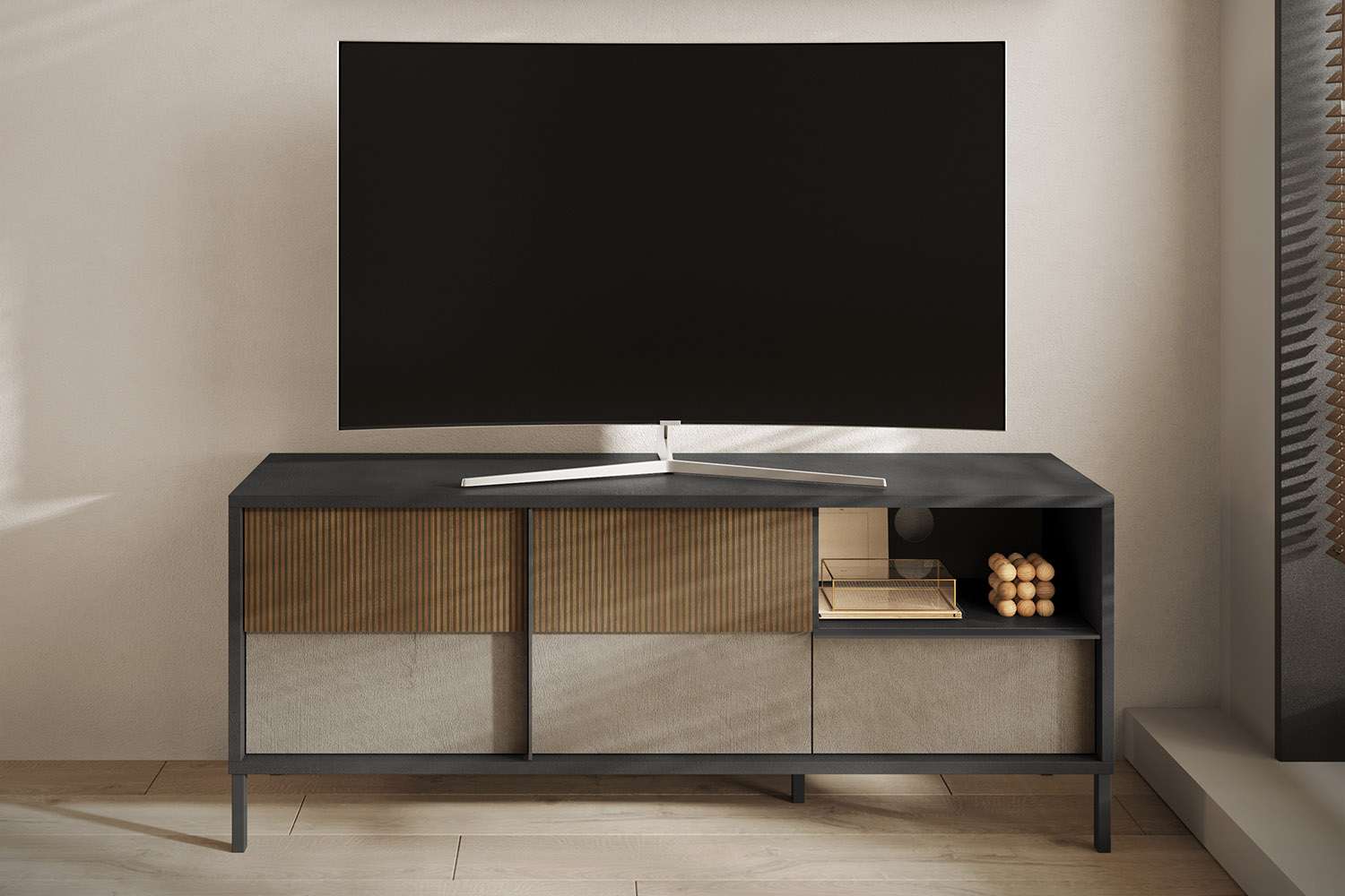 Meuble TV 2 portes 1 tiroir 155 cm Faro
