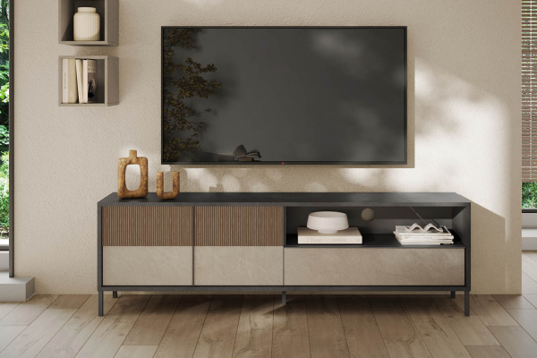 Meuble TV 2 portes 1 grand tiroir 205 cm Faro