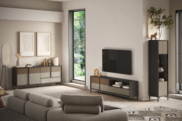 Meuble TV 2 portes 1 grand tiroir 205 cm Faro