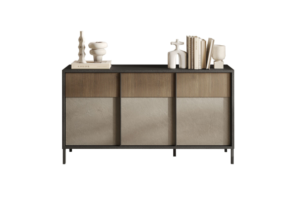 Buffet 3 portes pieds métal 155 cm Faro