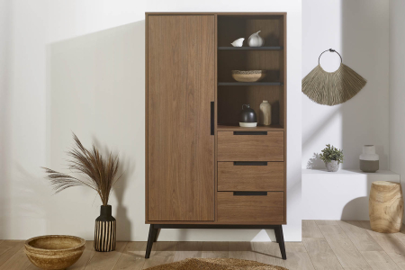 Armoire 1 porte 3 tiroirs en bois Arles