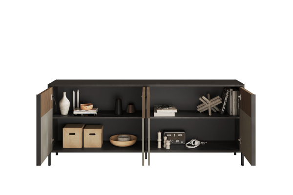 Buffet 4 portes pieds métal 205 cm Faro