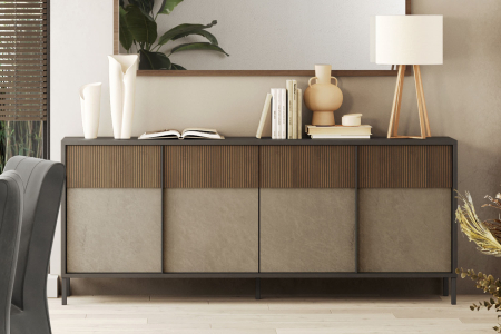 Buffet 4 portes pieds métal 205 cm Faro