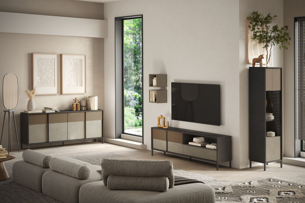 Buffet 4 portes pieds métal 205 cm Faro
