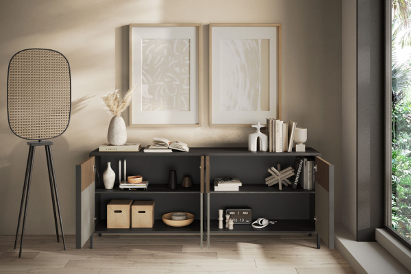 Buffet 4 portes pieds métal 205 cm Faro