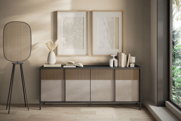 Buffet 4 portes pieds métal 205 cm Faro