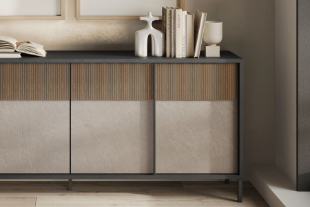 Buffet 4 portes pieds métal 205 cm Faro
