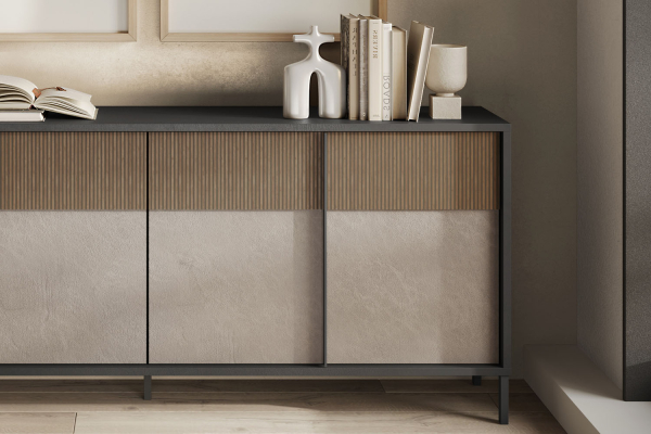 Buffet 4 portes pieds métal 205 cm Faro