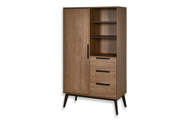 Armoire 1 porte 3 tiroirs en bois Arles