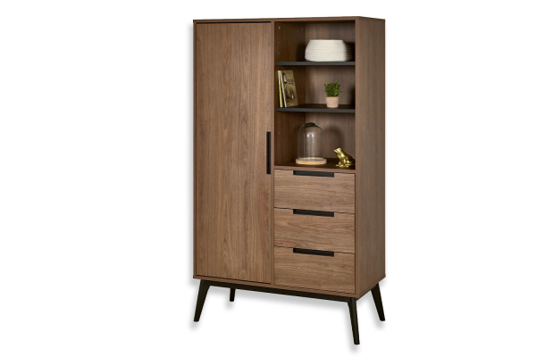 Armoire 1 porte 3 tiroirs en bois Arles