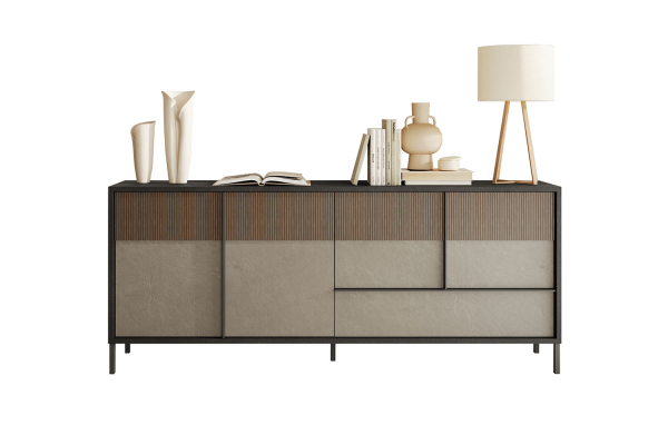 Buffet 4 portes 1 tiroir pieds métal 205 cm Faro