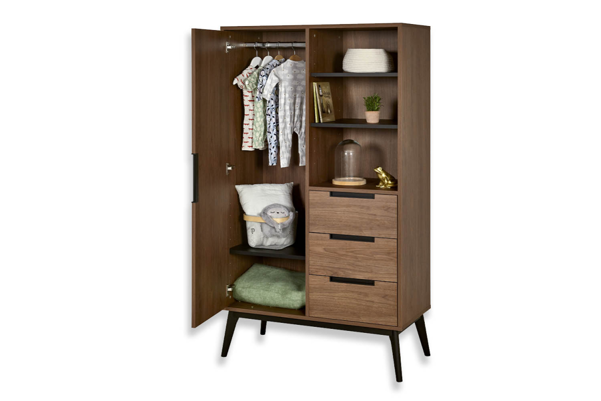 Armoire 1 porte 3 tiroirs en bois Arles