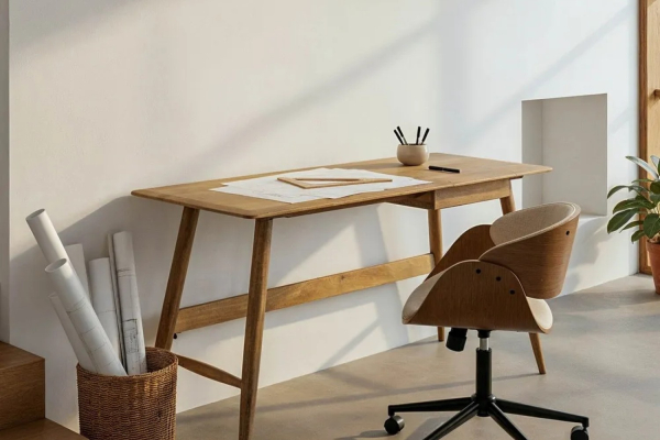 Bureau avec tiroir en manguier massif Noctis
