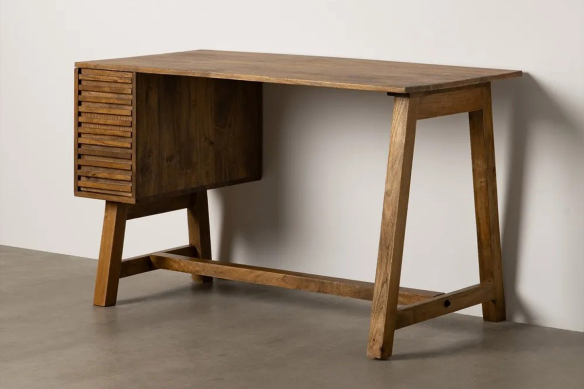 Bureau avec rangement en manguier massif Atria