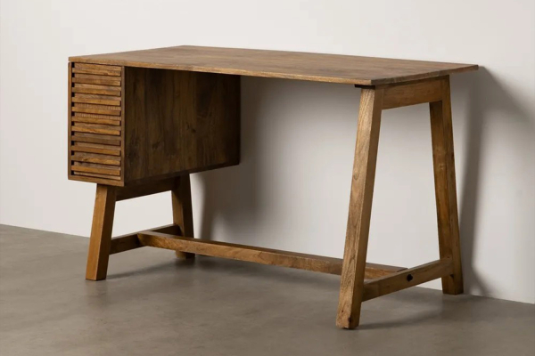 Bureau avec rangement en manguier massif Atria