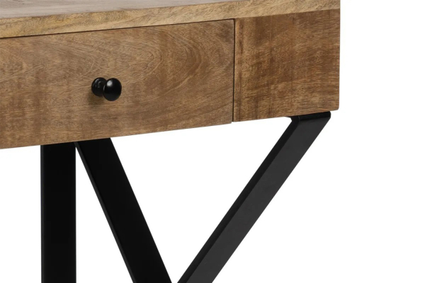 Bureau avec 2 tiroirs en manguier et métal noir Rivoli