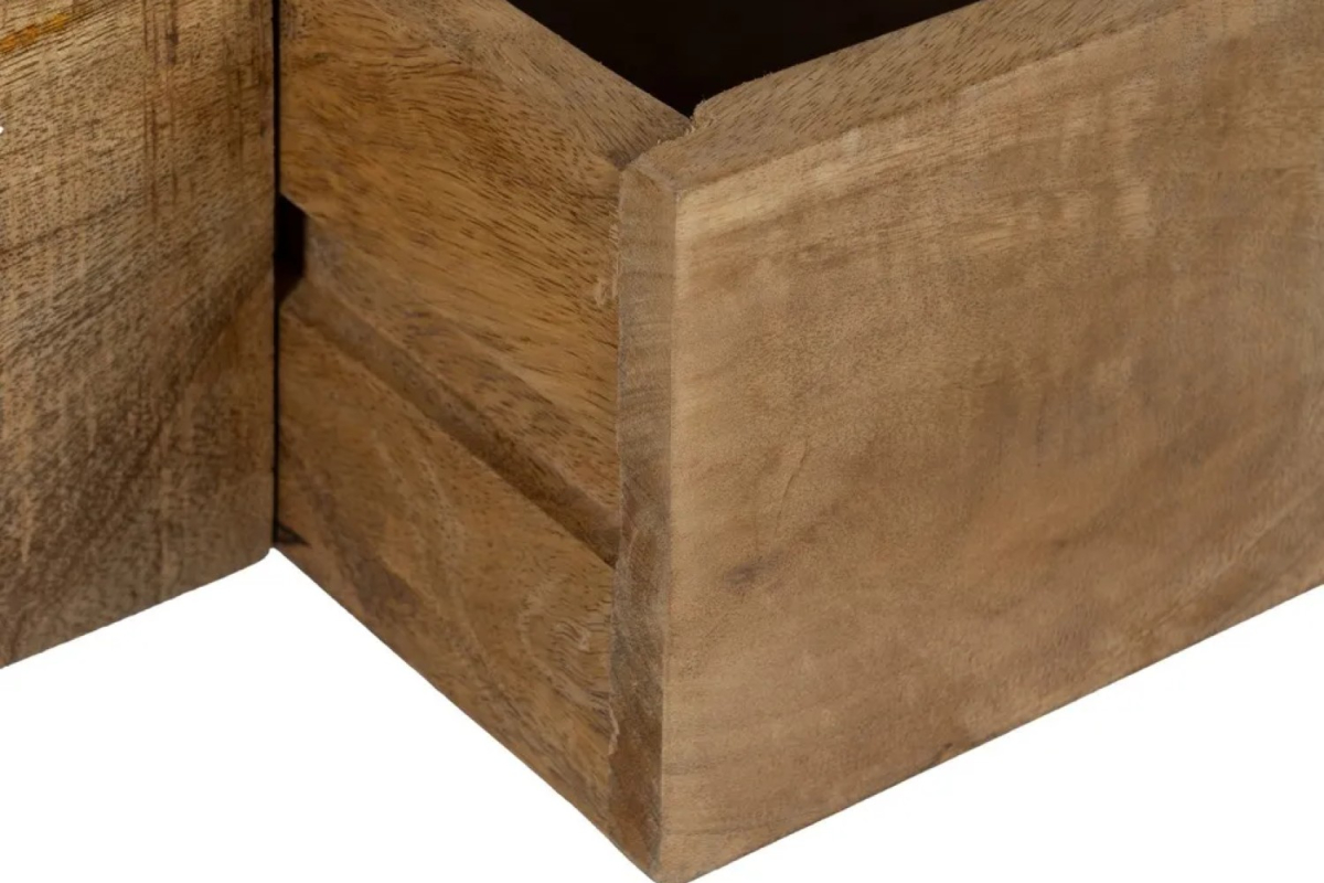 Bureau avec 2 tiroirs en manguier et métal noir Rivoli