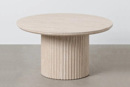 Table basse ronde bois effet pierre Baltic – Élégance et design