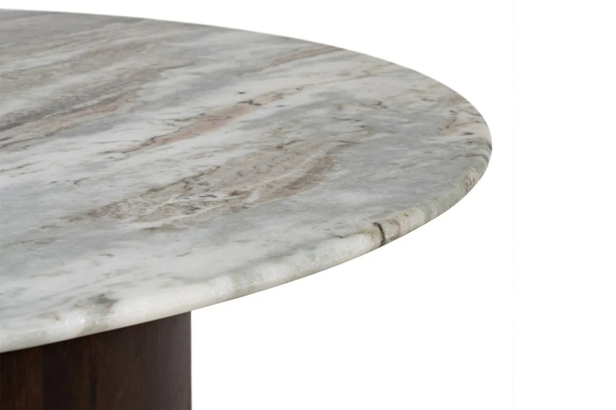 Duo de tables basses rondes manguier et marbre 100 cm Astoria