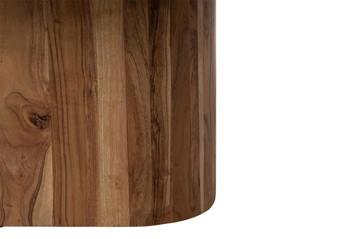 Duo de tables basses carrées en acacia & marbre 100 cm Marceau