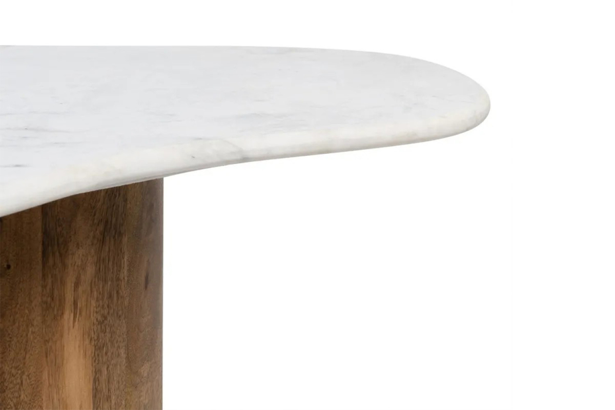 Table basse 135 cm Ovali en manguier & marbre – Style haut de gamme