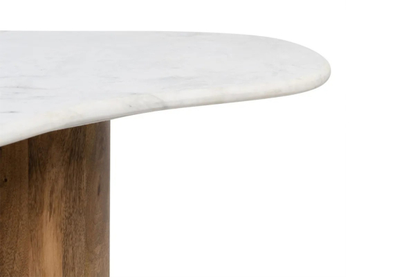 Table basse 135 cm Ovali en manguier & marbre – Style haut de gamme