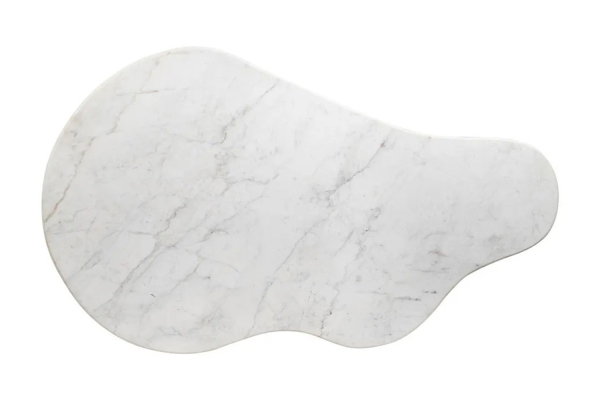 Table basse 135 cm Ovali en manguier & marbre – Style haut de gamme