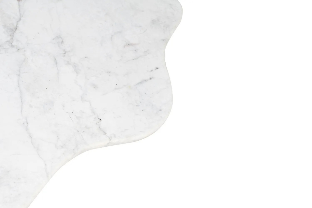 Table basse 135 cm Ovali en manguier & marbre – Style haut de gamme