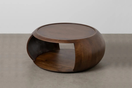 Table basse ronde en manguier massif – Mobilier haut de gamme