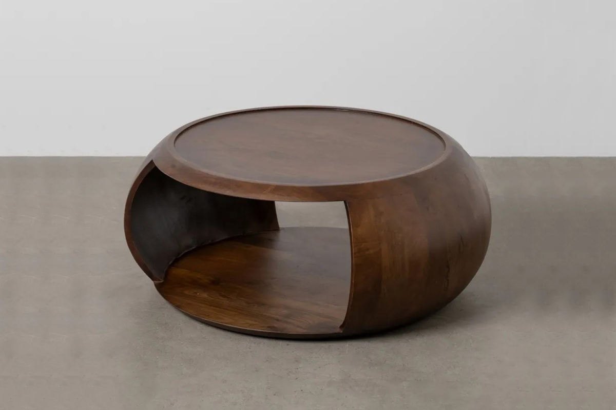 Table basse ronde en manguier massif 72 cm Ardène
