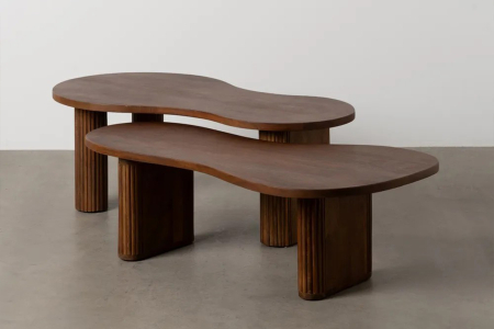 Ensemble de 2 tables basses Solen – Design naturel en manguier massif