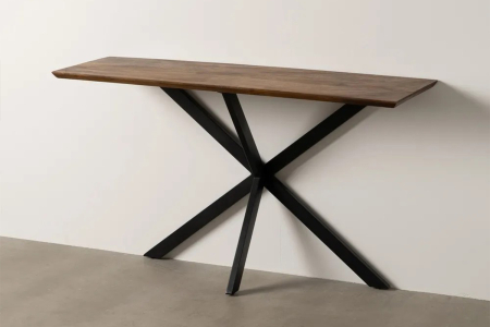 Console en manguier et pied métal Valen – Élégance bois et acier