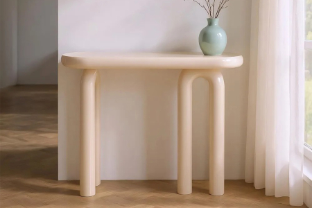 Console en bois design Novea – Élégance laquée crème ou vert