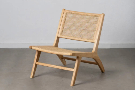 Fauteuil Eron en bois massif & cannage – Mobilier haut de gamme