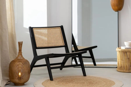 Fauteuil Eron en bois massif & cannage – Mobilier haut de gamme