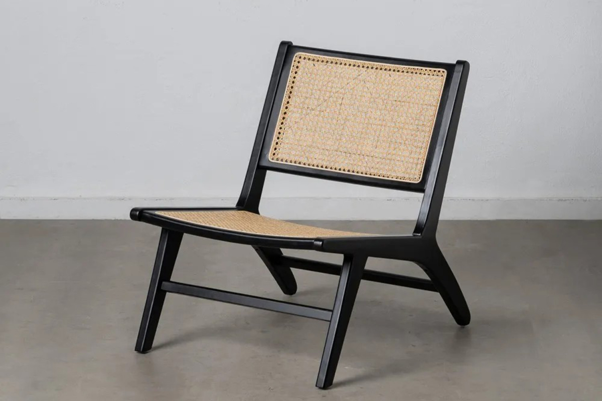 Fauteuil Eron en bois massif & cannage – Mobilier haut de gamme