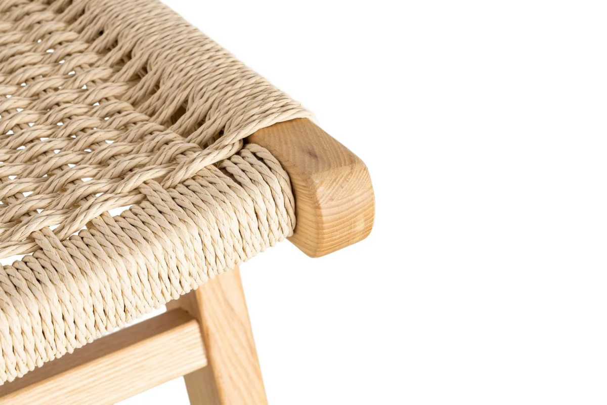 Fauteuil en frêne massif et corde Mirea – Design haut de gamme