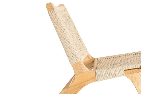 Fauteuil en frêne massif et corde Mirea – Design haut de gamme