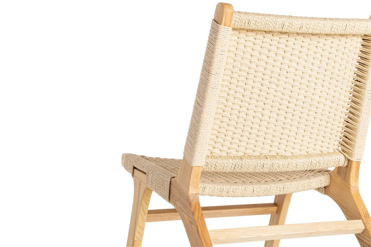 Fauteuil en frêne massif et corde Mirea – Design haut de gamme
