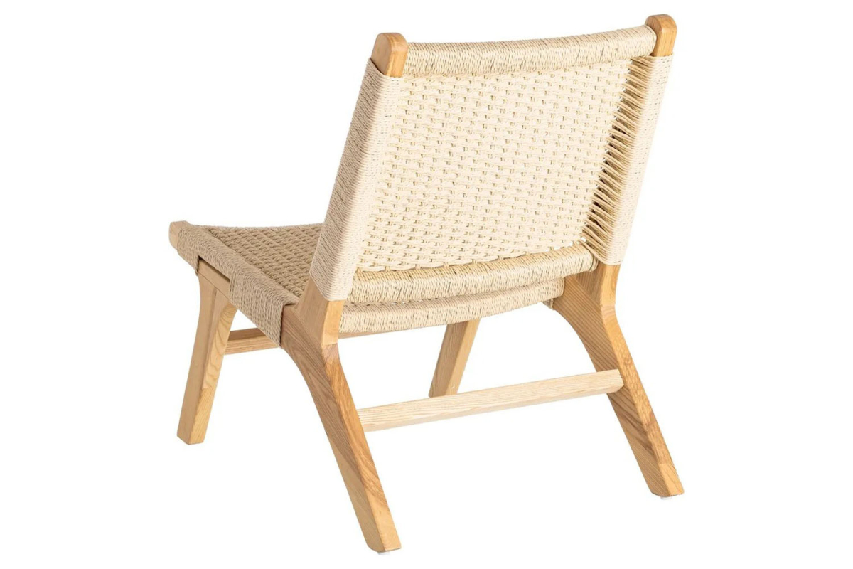 Fauteuil en frêne massif et corde Mirea – Design haut de gamme