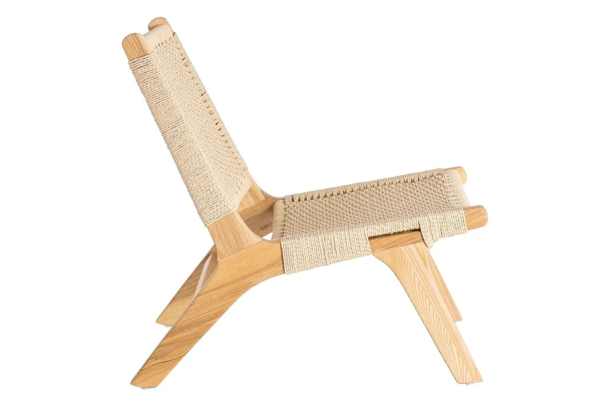 Fauteuil en frêne massif et corde Mirea – Design haut de gamme