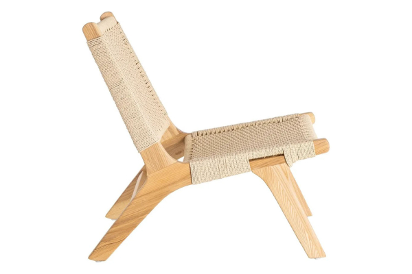 Fauteuil en frêne massif et corde Mirea – Design haut de gamme