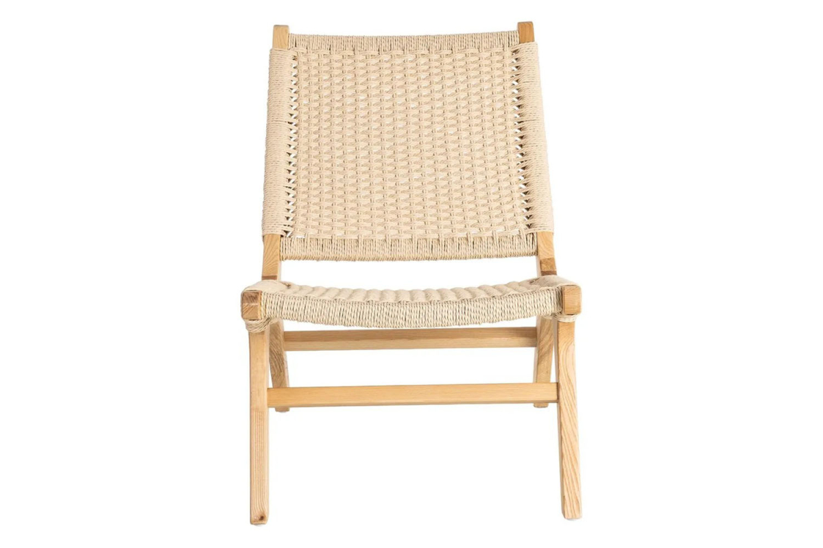 Fauteuil en frêne massif et corde Mirea – Design haut de gamme