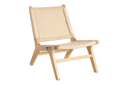 Fauteuil en frêne massif et corde Mirea – Design haut de gamme