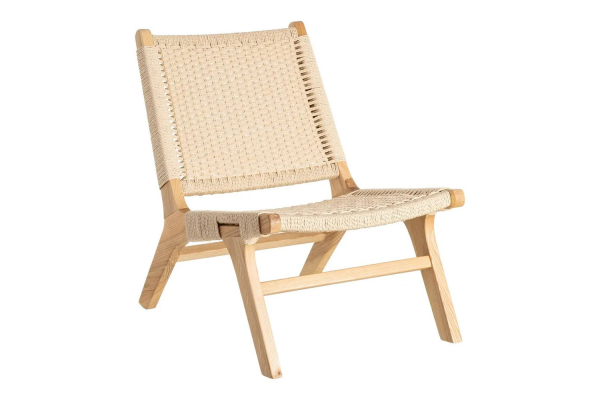 Fauteuil en frêne massif et corde Mirea – Design haut de gamme