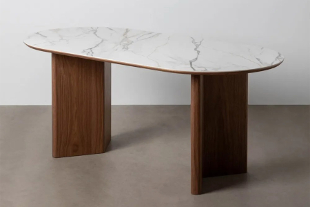 Table à manger Avora en bois et céramique – Matériaux nobles
