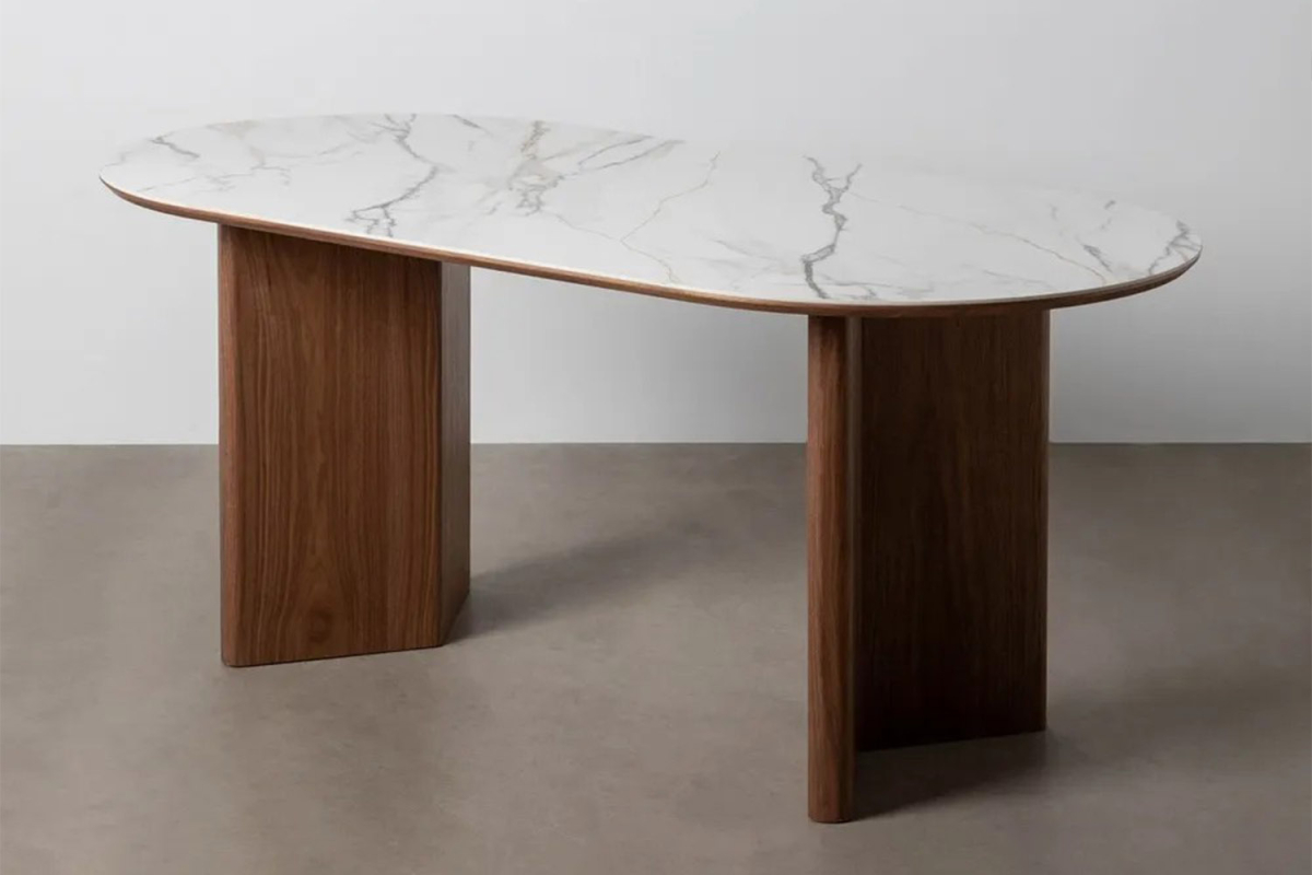Table à manger Avora en bois et céramique – Matériaux nobles