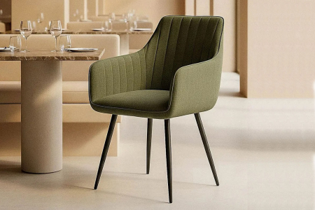 Chaise en tissu et pieds métal Elmar